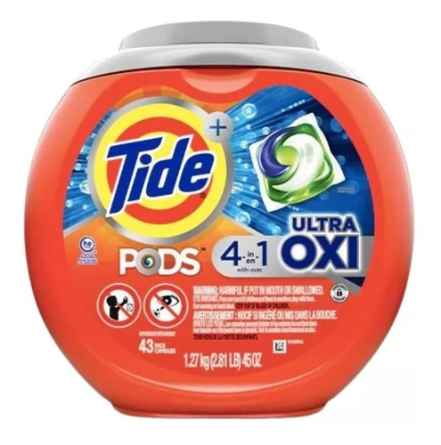 Tide Detergente Capsulas Pods 4 En 1 Ultra Oxi 43 Capsulas