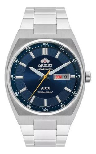Relógio Orient Masculino Automático 3 Star Fundo Azul Aço