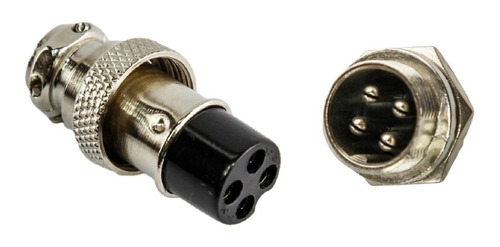 Juego Conector Ficha Din Metal Macho Hembra 4 Pines Mic Htec