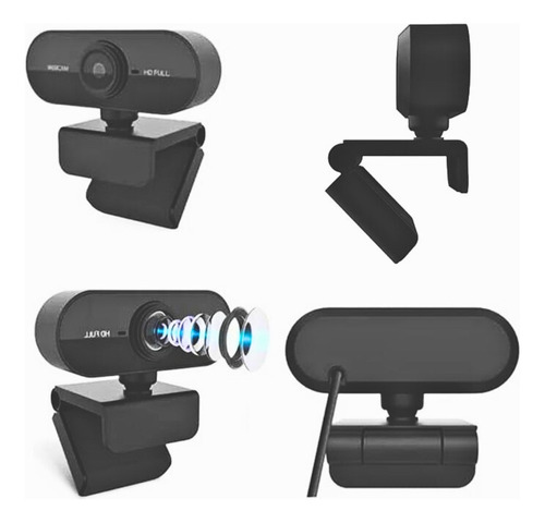 Webcam Full Hd Microfone 1080p Com Microfone Visão 360º Usb