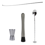 Colher Socador Dosador Coquetel Drink Caipirinha Barman Inox