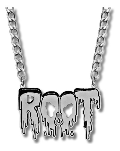 Collar Hombre Y Mujer Dije Color Plata Banda De Metal Root