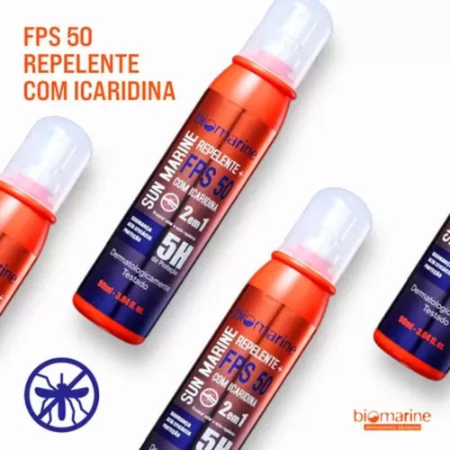 Repelente Icaridina E Protetor Solar Sun Marine Fps50 90ml