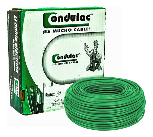 Caja 100 Mts Cable Verde Thw Cal 10 Awg  100%cobre Condulac 