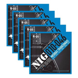 Kit Com 5  Encordoamentos Nig  N64 Guitarra N-64 .010 - .046