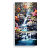 30x60cm Cuadro Moderno De Cascada Tranquila En Ambiente Vibr