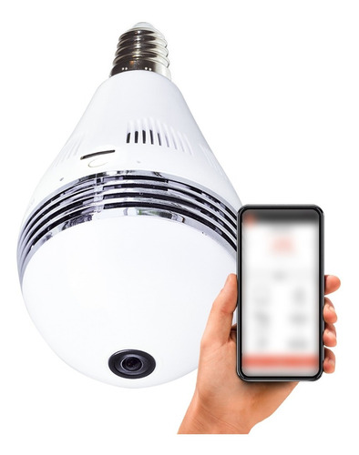  Lámpara Con Cámara Foco Led De Seguridad Wifi Sonido Smart