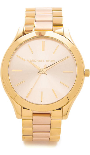 Michael Kors Reloj Delgado Para Mujer En Tono Dorado Mk3493