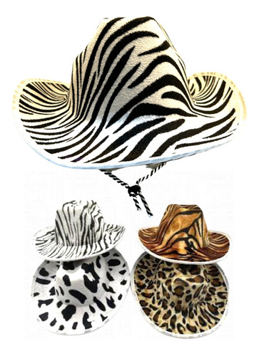 Gorro Sombrero Cowboy Sheriff Animal Print 