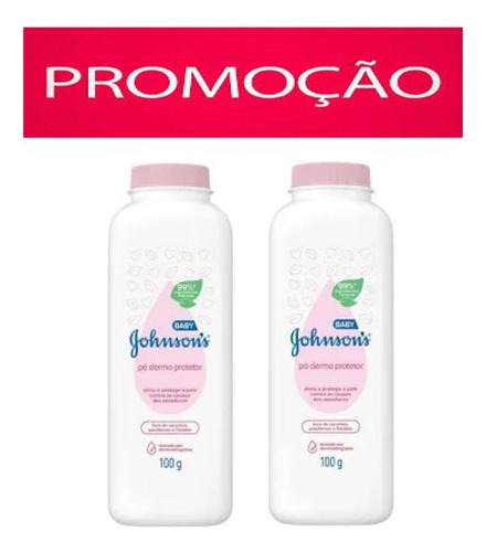 Talco Johnsons Baby 100g Dermo Protetor Suave Original X 2un