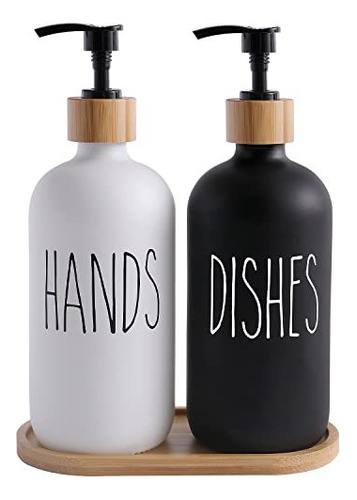 Glass Soap Dispenser Set With Hand Sanitizer And Dishwasher