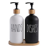 Glass Soap Dispenser Set With Hand Sanitizer And Dishwasher