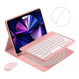 Funda Con Teclado + Mouse + Lápiz Para iPad 9/8/7.ª 10.2 In