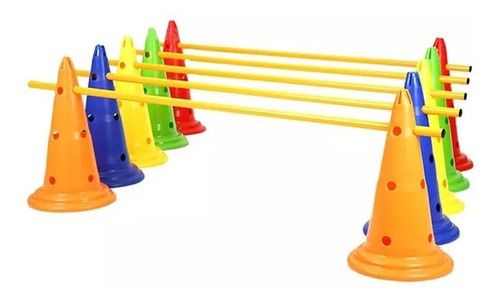 Set De 10 Conos Con Orificios 52 Cm + 5 Barras Pole - Mk-842