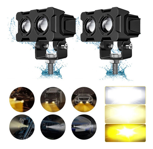 Par Faros Carro Luces Auxiliares Lupa Led 120w Luz Moto Auto