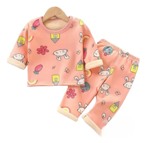 Pijama 2 Piezas Algodón Y Polar Para Niños