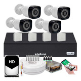 Kit Cftv 4 Cameras Segurança 1080p Full Hd Dvr Intelbras 4ch