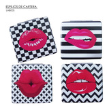 Espejo Plegable De Cartera / Diseño Labios