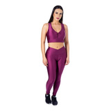 Kit Top E Legging Cirre 3d Fitness Caminhada Cintura Em V 