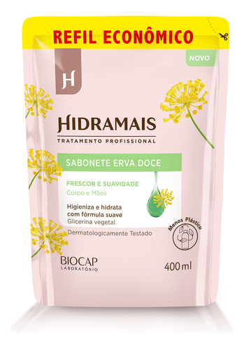 Sabonete Líquido Refil Erva Doce Hidramais 400ml