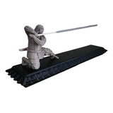 Porta Sahumerio Samurai Con Base Para Guardar Negro / Dorado