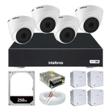 Kit Intelbras 4 Cameras Dome 2mp Dvr Mhdx 1004c Hd 500gb