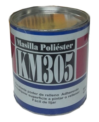 Masilla Plastica Poliester 1kg Incluye Catalizador Km305
