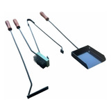 Set Asador P/ Parrilla Pala Atizador Pinza Cepillo Marca Rp