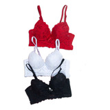 3 Brassieres Sujetadores Copa B,lace Lenceria Suaves Push Up