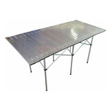 Mesa Camping Aluminio Enrollable Plegable Grande 140x70x70cm