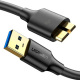 Cable Ugreen Usb 3.0 A Micro Usb Tipo B, 50 Cm, Color Negro
