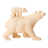 Urso Branco Escultura Estátua Decoração Casa Escritório