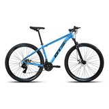 Mountain Bike Gts Feel Fuzzi Aro 29 15  21v Freios De Disco Mecânico Câmbios Shimano Cor Azul-celeste/preto