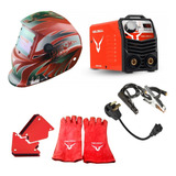 Equipo De Soldar Mini Miura 180 Mas Careta Red + Guantes Color Rojo 110v/220v