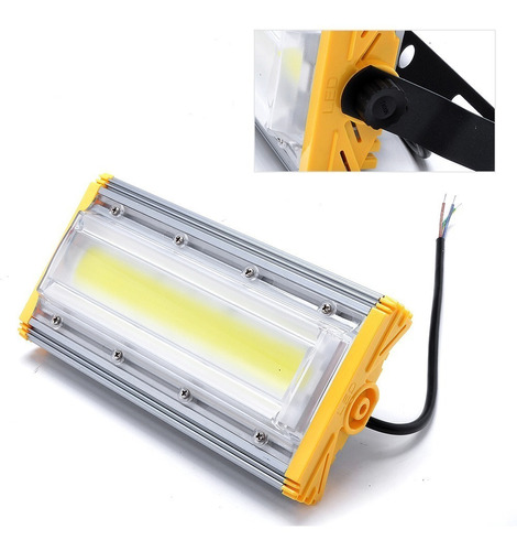 Hilofote Refledor Projetor Led Liner 50w Real 6000k Cor Da Carcaça Amarelo Cor Da Luz Branco-frio 110v/220v