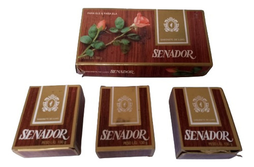 Sabonete Senador Caixa Kit 3 Unid Antigo Vintage Coleção