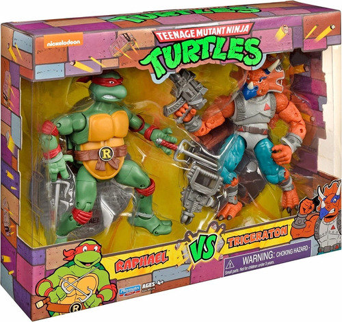 Tmnt Playmates Tortugas Ninja Vintage Raphael Vs. Triceraton