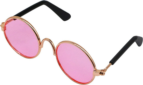 Lentes Uv Metalicos Retro Para Gatos Perros Mascotas -  Rosa