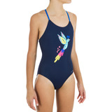 Traje De Baño Entero Natación Lila Bird Niña Azul Marino Nab