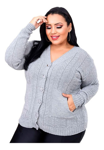 Blusa Casaco De Frio Blayzer Plus Size Feminino Com Cinto 58