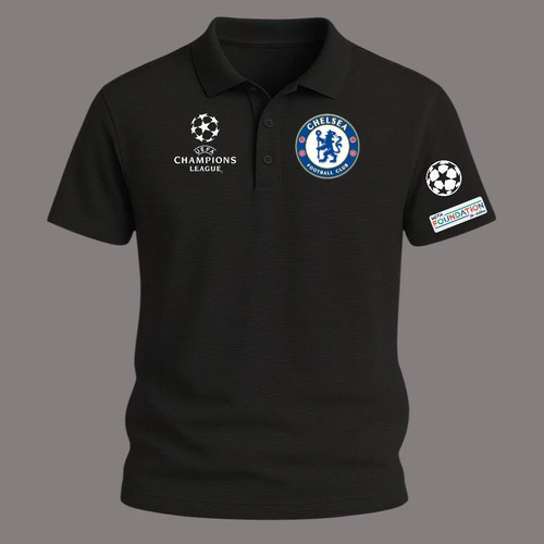 Playera Chelsea Uefa Tipo Polo Dry-fit Premium
