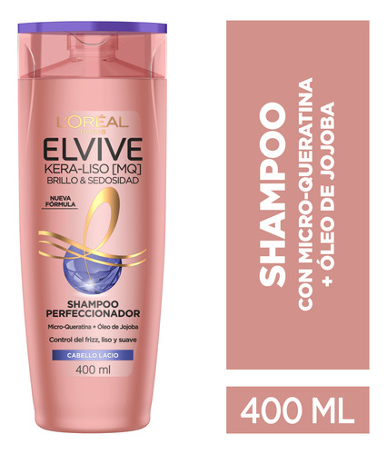 Shampoo Elvive Kera Liso Brillo Sedosidad 400ml Loreal