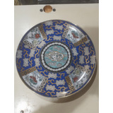 Plato Decorativo Antiguo , Porcelana Tsuji , Industria Argen