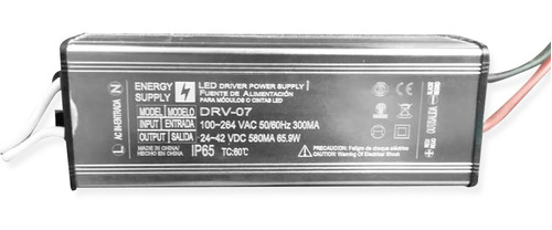 Driver Led Dc 24-42v 8-12leds X 3w 580ma Entrada Ac 100-265v