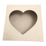 Caja De Madera (mdf) Con Corazón Perforado 30*30*12cm