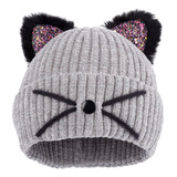 Gorro Con Orejas De Gato Y Lentejuelas Para Niños Y Niñas, G