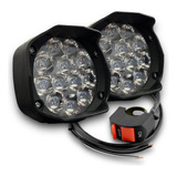 Kit X2 Faros Led Moto Auxiliar Luz Blanca 12v + Tecla A-vip