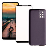 Kit Tela + Case + Película Compatível Galaxy A71 Biometria