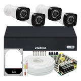Kit 4 Cameras Seguranca 2 Mp Full Hd Dvr Intelbras 1004 1 Tb