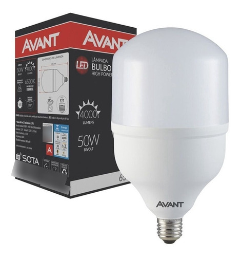 Lâmpada Led Bulbo 50w Avant Luz Branca 6500k Alta Potência